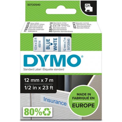 Dymo Dymo S0720540 - páska do tiskárny štítků D1, 12 mm x 7 m, modrá na bílé – Zbozi.Blesk.cz