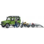 Bruder 2598 Land Rover Defender s přívěsem + Ducati Scrambler Cafe Racer a řidič 1:16 – Zboží Mobilmania