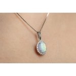 Couple přívěsek Ophelia se syntetickým opálem a zirkony bílé zlato 5270510 0 0 18 – Zboží Dáma