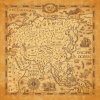 Plakát Mapa Vintage map of Asia, vector ancient parchment, seamartini, 40 × 40 cm