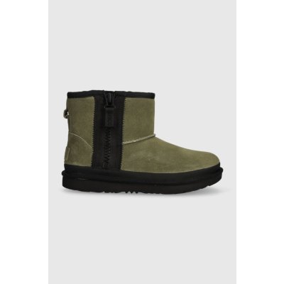 UGG Dětské zimní boty T CLASSIC MINI ZIPPER TAPE LOGO 1143699T zelená