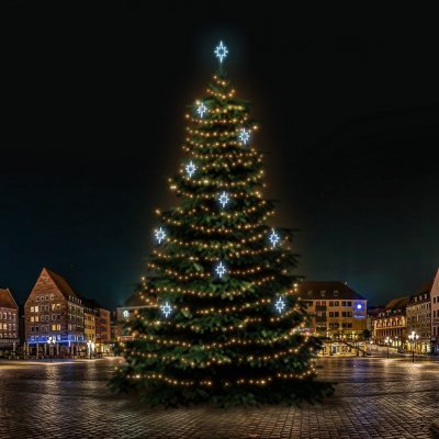 DECOLED LED světelná sada na vánoční stromy vysoké 21-23 m teplá bílá s ledově bílými dekory DZ141S3 – Hledejceny.cz