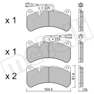 Sada brzdových destiček, kotoučová brzda METELLI 22-1201-2 | Zboží Auto