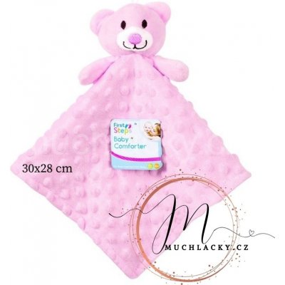 First Steps růžový usínáček s medvídkem – Zboží Mobilmania