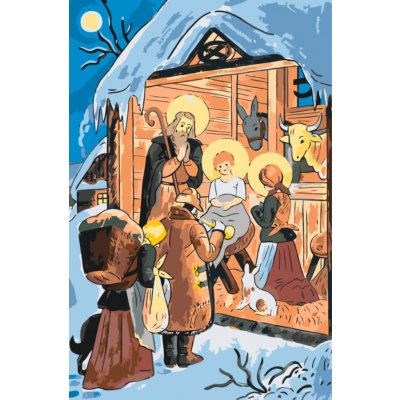 MALUJEŠ Malování podle čísel JOSEF LADA BETLÉM Rozměr 40 x 60 cm Rámování vypnuté plátno na rám – Hledejceny.cz