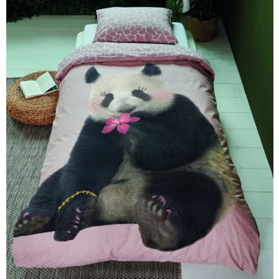Essenza povlečení Panda Dreams pink 100% bavlna 140x200 70x90