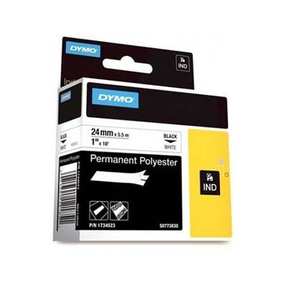 Dymo 1734523 Rhino, 24mm x 5,5m, černý tisk/bílý podklad, originální páska – Zboží Živě