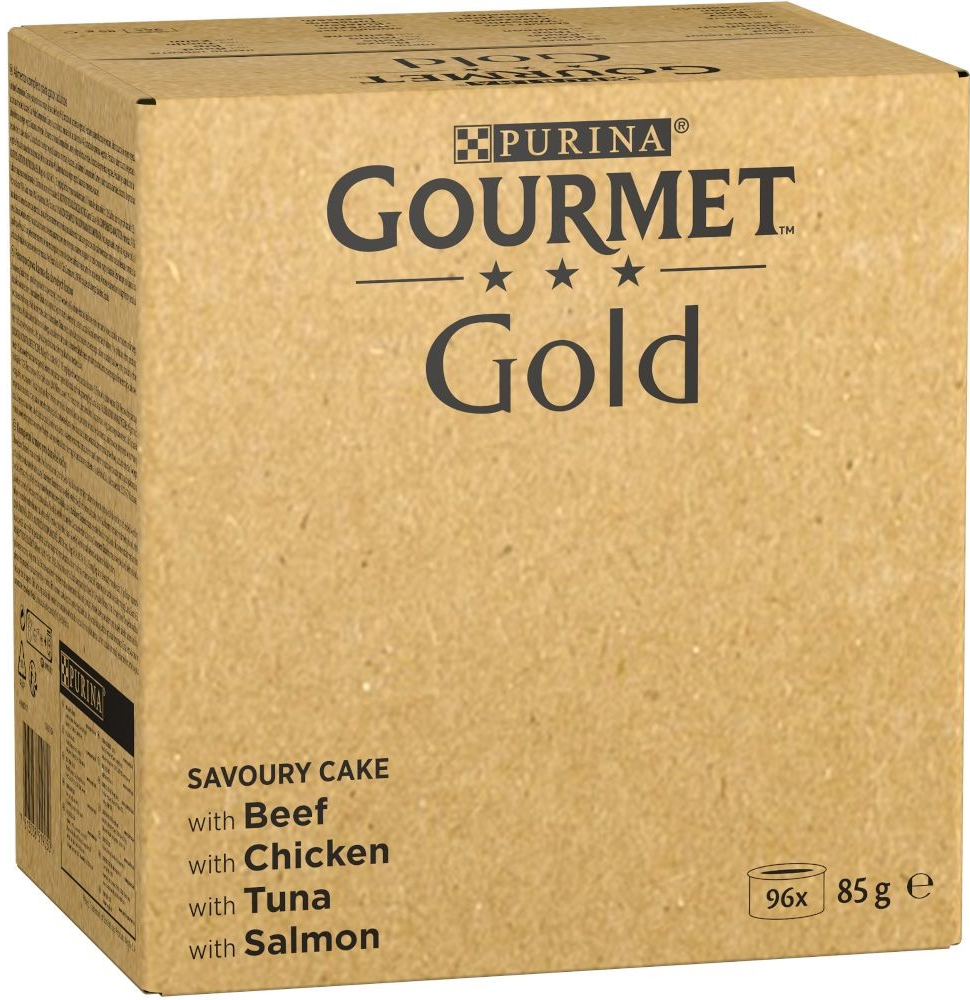 Gourmet Gold Raffiniertes Ragout Jumbo Pack hovězí kuřecí tuňák losos 96 x 85 g