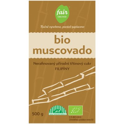 Fairobchod Bio nekrystalizovaný třtinový cukr Muscovado z Filipín, 500 g – Sleviste.cz