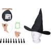 Dětský karnevalový kostým Set čarodějnice nos brada prsty klobouk a zuby