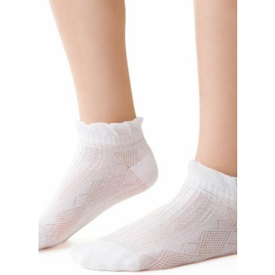 SOFT 004 Dívčí vzorované ponožky bílá – Zboží Mobilmania