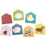 Janod hmatové karty na kroužku Farma – Zboží Dáma