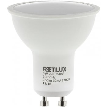 Retlux RLL 253 GU10 žárovka žárovka 5W bílá teplá