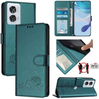 Vsechnonamobil 79358 ART CAT Peněženkový obal s řemínkem pro Motorola Edge 50 Fusion zelený – Zboží Živě