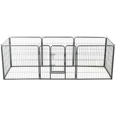 zahrada-XL Ohrádka pro psy 8 panelů ocelová 80 x 80 cm černá – Zboží Mobilmania