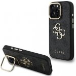 Guess PU 4G Metal Logo Stand Camera Frame Zadní Kryt pro iPhone 16 Pro Black – Hledejceny.cz