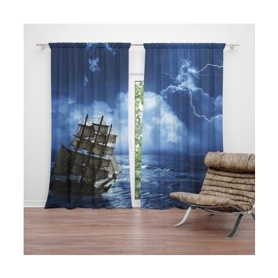 Sablio Závěs Loď v bouřce: 2ks 140x250cm – Hledejceny.cz