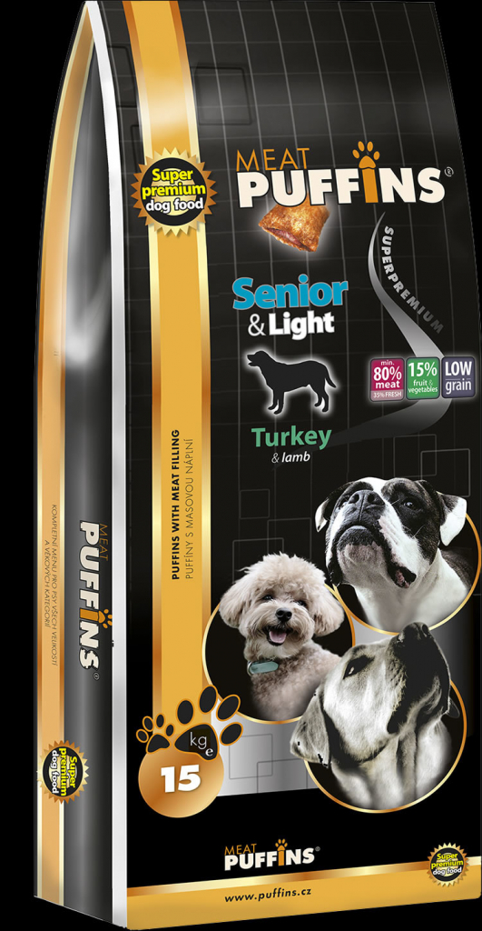 Puffins Senior & Light Turkey and Lamb 15 kg