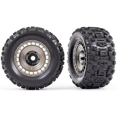 Traxxas kolo 3.8" pneu Sledgehammer disk polomatný černě chromovaný s poklicí 2 TRA9572A – Hledejceny.cz