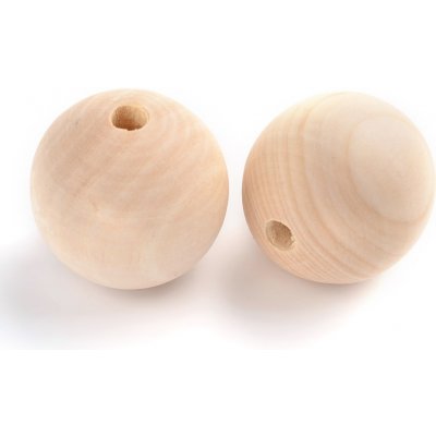 Dřevěný korálek - nelakovaný - různé velikosti Dřevěné korálky: Ø 40x38mm, průvlek 7mm / 1ks – Zboží Dáma