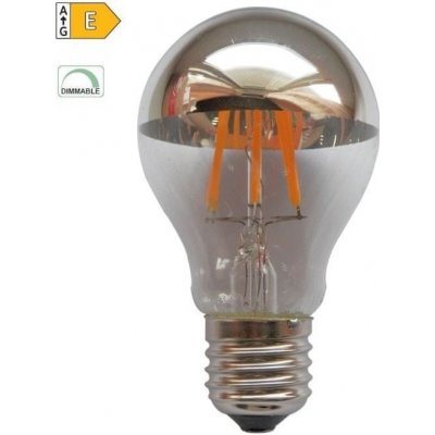 Diolamp LED Filament zrcadlová žárovka A60 8W/230V/E27/2700K/900Lm/180°/DIM stříbrný vrchlík – Hledejceny.cz