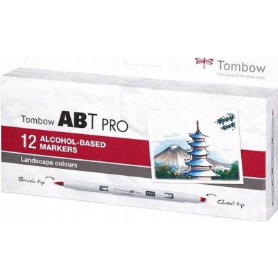 Tombow Sada oboustranných lihových fixů ABT PRO – Landscape colors 12 ks – Zboží Dáma