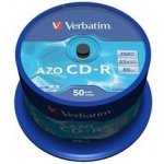 Verbatim CD-R 700MB 52x, Super AZO, spindle, 50ks (43343) – Zboží Živě