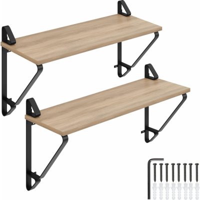 tectake 2 závěsné police Irvine - Industrial Wood Light, Dub Sonoma – Zboží Mobilmania