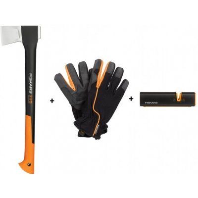 Fiskars Set Sekera X17 + Xsharp + Rukavice 1015447 – Hledejceny.cz