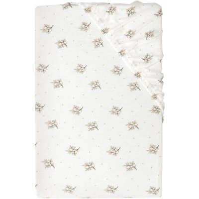 LIVARNO home Žerzejové napínací prostěradlo květiny bílé 90-100x200 – Zboží Dáma