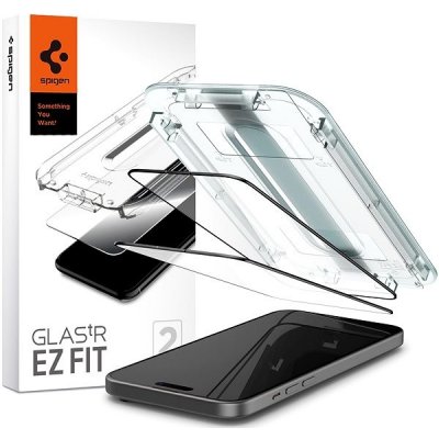 Spigen Glass tR EZ Fit 2 Pack, FC Black - iPhone 15 Plus AGL06884 – Zboží Mobilmania
