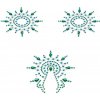 Erotický šperk Lepítka GLORIA glittering jewelry green and blue 3 ks