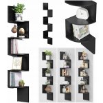 Vasagle Rohová knihovna, police Kasey, Černá – Zboží Dáma