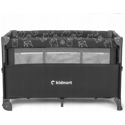 Kidnort Cestovní postýlka 68 x 128 odstínů šedé a stříbrné – Sleviste.cz