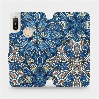 Pouzdro Mobiwear parádní flip Xiaomi Mi A2 Lite - V108P Modré mandala květy – Zbozi.Blesk.cz