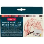 Derwent Intense Shade and Tone Sada akvarelových barev 12 ks a 3 ks tužek – Zbozi.Blesk.cz