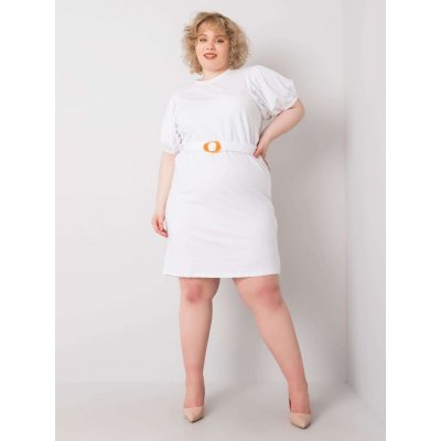 Šaty nadměrné velikosti s ozdobnými rukávy bílá – Zboží Mobilmania