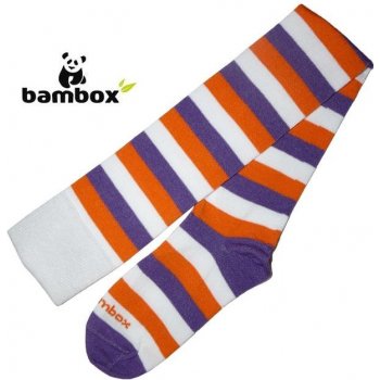 Bambox BX-OVER FUN bambusové nadkolenky bílá / fialová / oranžová