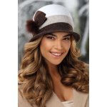 Krumlovanka zimní dámský klobouk tříbarevný W-0638/867 hnědá-béžová-bílá – Zboží Dáma