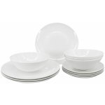 by inspire porcelánová jídelní sada Luna bílá kulatý tvar 12 ks – Zboží Mobilmania