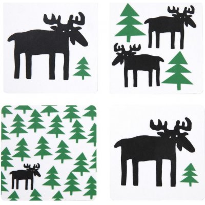 Klippan Podložky pod sklenice Moose in the forest 4ks 9x9cm – Zboží Dáma
