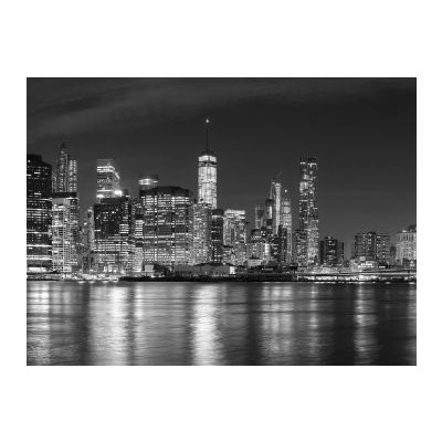 Weblux 94054059 Fototapeta papír Black and white New York City at night panoramic picture Černobílé New York City v noci panoramatický obrázek USA. rozměry 360 x 266 cm