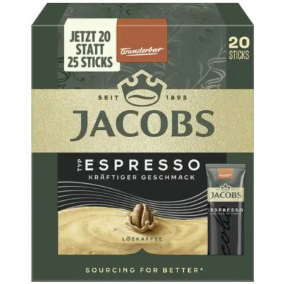 Jacobs Espresso rozpustná káva porcovaná 20 ks 36 g – Zboží Mobilmania