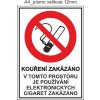 Piktogram Kouření zakázáno v tomto prostoru je používání elektronických cigaret zakázáno