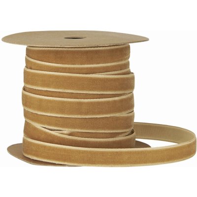 Ib Laursen Sametová stuha na špulce Clay - 10 m, žlutá barva, oranžová barva, textil – Zboží Dáma