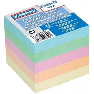 Donau Poznámkový papír náhradní, nelepený, mix barev 83 x 83 mm – Zboží Živě