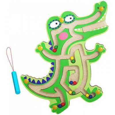 CAB Toys Montessori Drevené magnetické bludisko krokodílom – Sleviste.cz