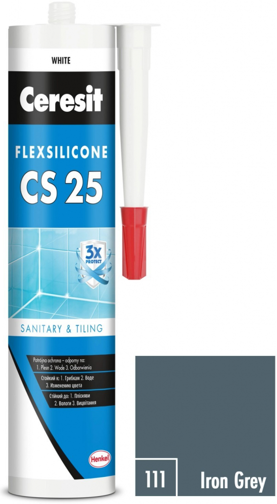 Ceresit CS 25 silikon sanitární - 280 ml ir.grey