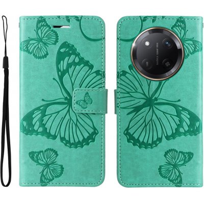 Big Butterfly knížkové pouzdro na Honor Magic 7 Lite 5G - modrozelené – Zboží Živě