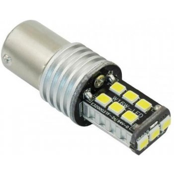 Interlook LED auto 12V BA15S 15xSMD2835 P21W 5W STUDENÁ BÍLÁ